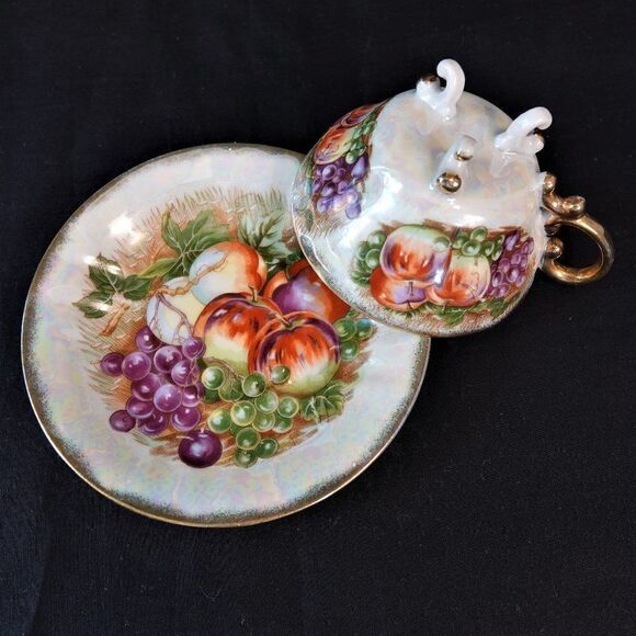 Lusterware Footed Cup and Saucer Vintage Japan - Picture 3 of 5